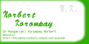 norbert korompay business card